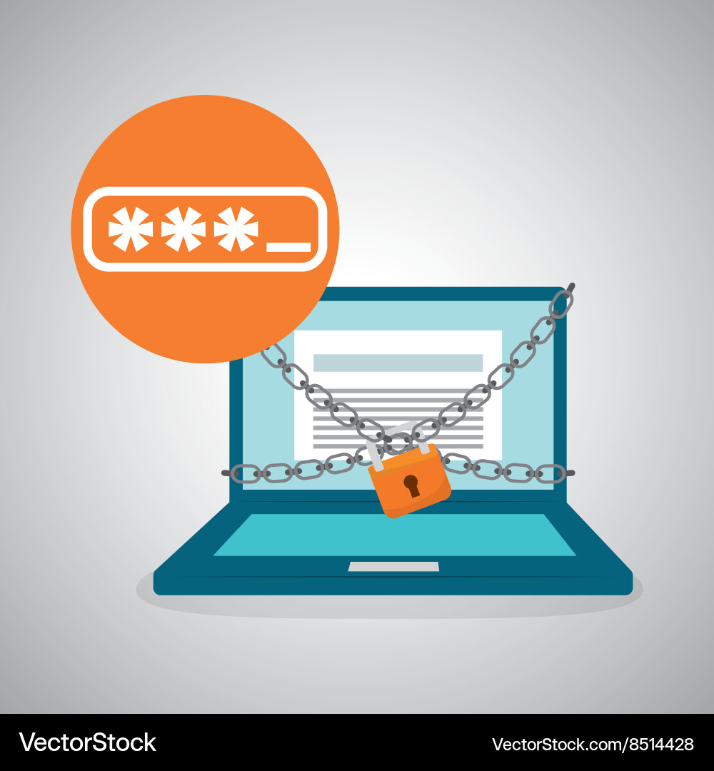 Security system design warning and technology vector image