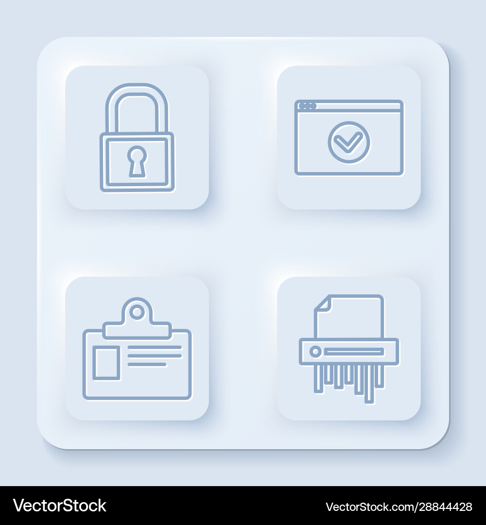 Set line lock secure your site with https ssl Set line lock secure your site with https ssl vector image
