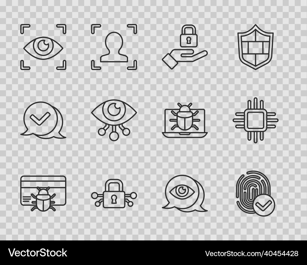 Set line system bug in credit card fingerprint Set line system bug in credit card fingerprint vector image