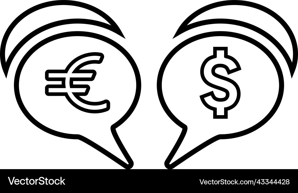 Transaction swift communication line icon outline Vector Image