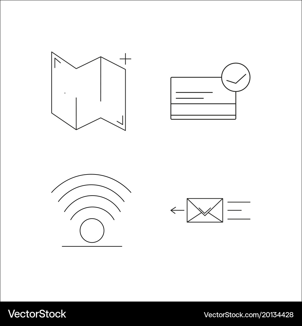 Web simple linear icon setsimple outline icons Vector Image
