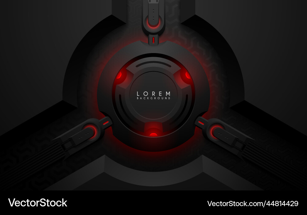 Abstract technology background with red lights Vector Image