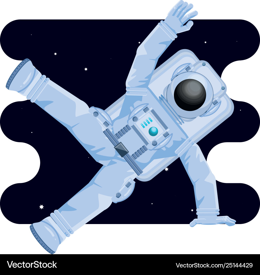 Astronaut character in space scene Astronaut character in space scene vector image