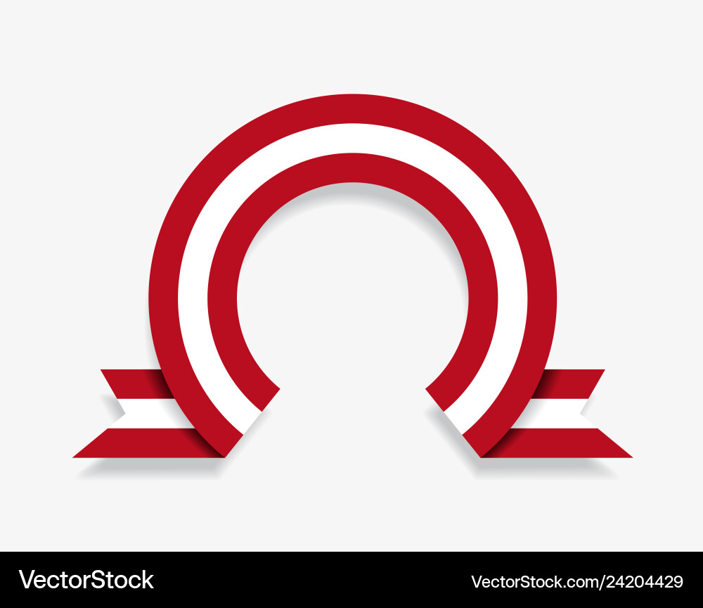 Austrian Flag Ribbon Background Vector Image