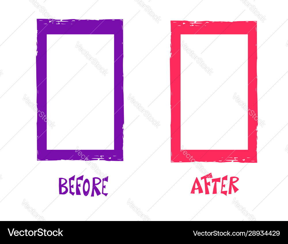 Before and after screen banner with empty space Before and after screen banner with empty space vector image