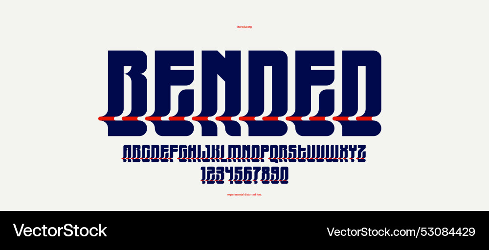 Bended and deformed display font for logos Bended and deformed display font for logos vector image