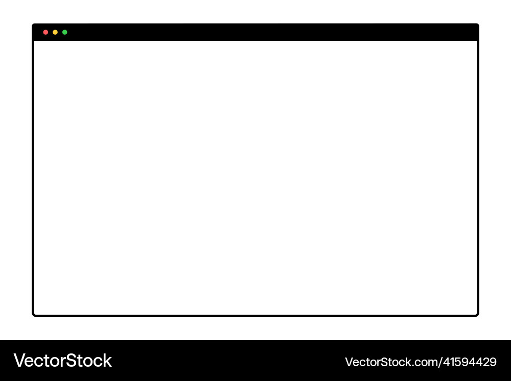 Browser window web mockup black and white vector image