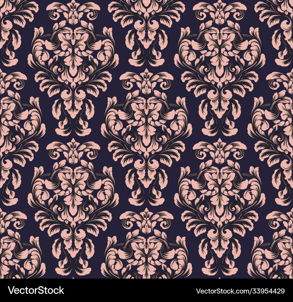 Damask seamless pattern element classical vector image