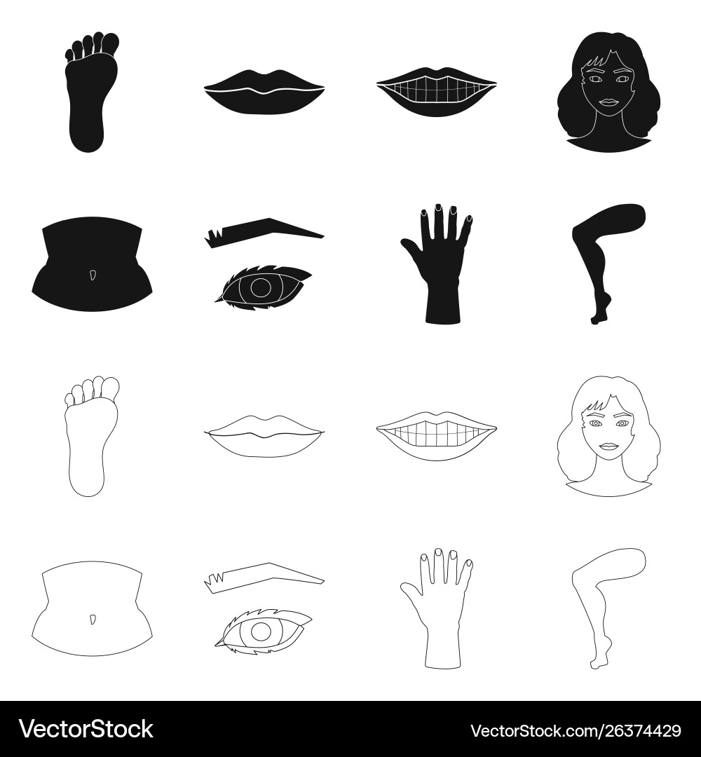 Design body and part sign set Design body and part sign set vector image