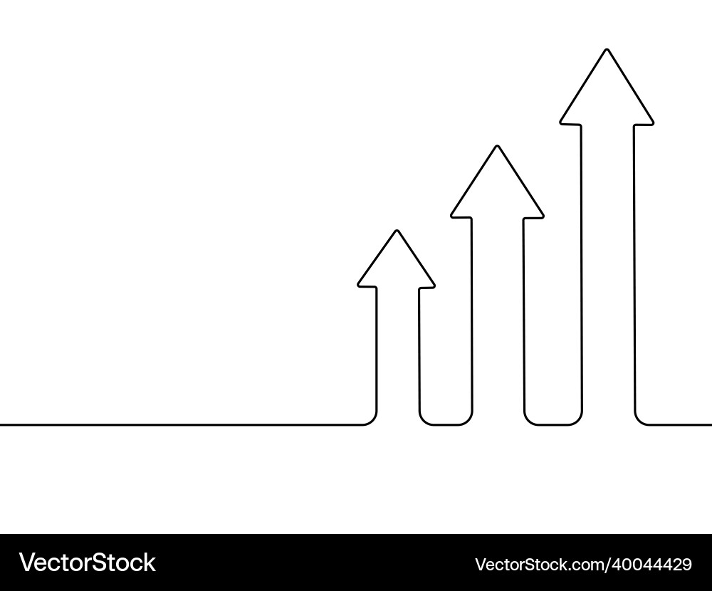 Drawing a continuous line of arrows pointing up Vector Image
