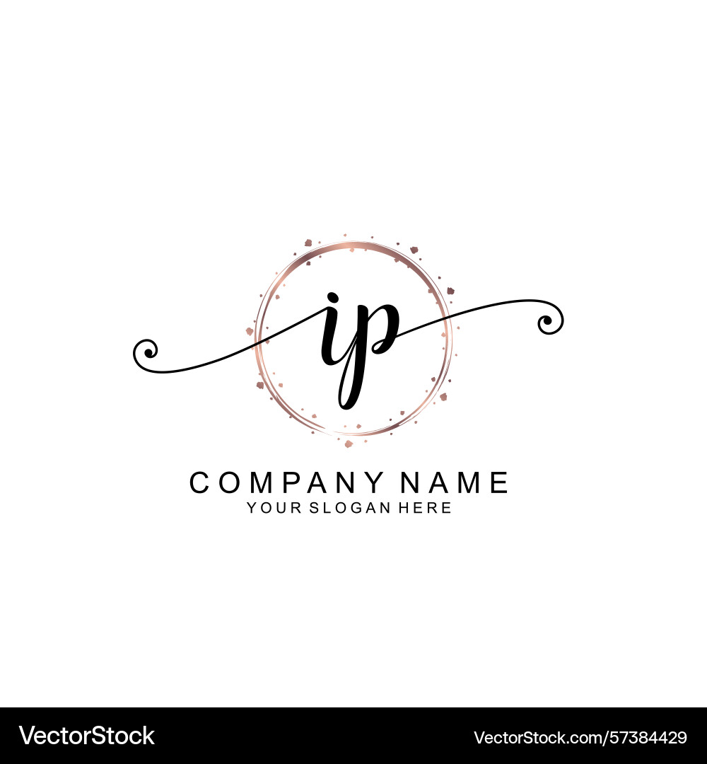 Elegant ip initial logo collection with modern Vector Image