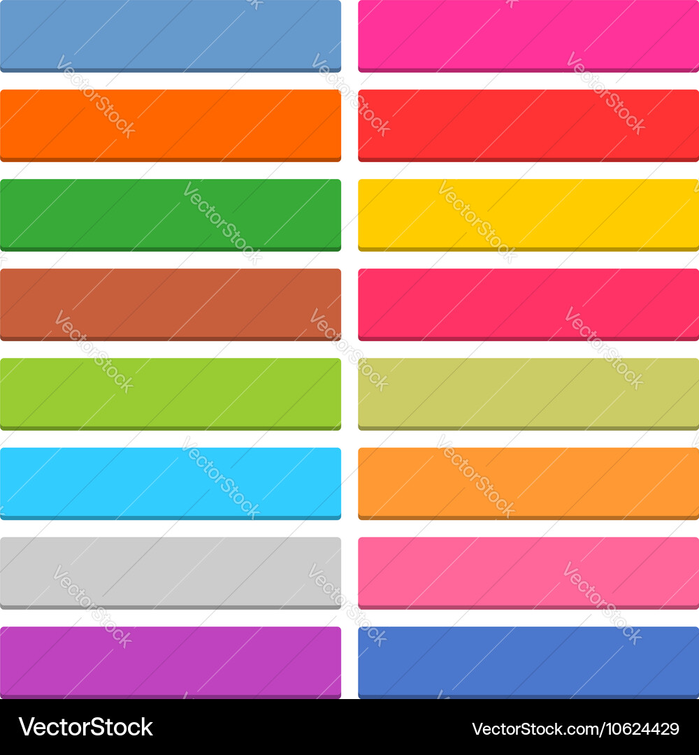 Flat blank web icon color rectangle button Vector Image