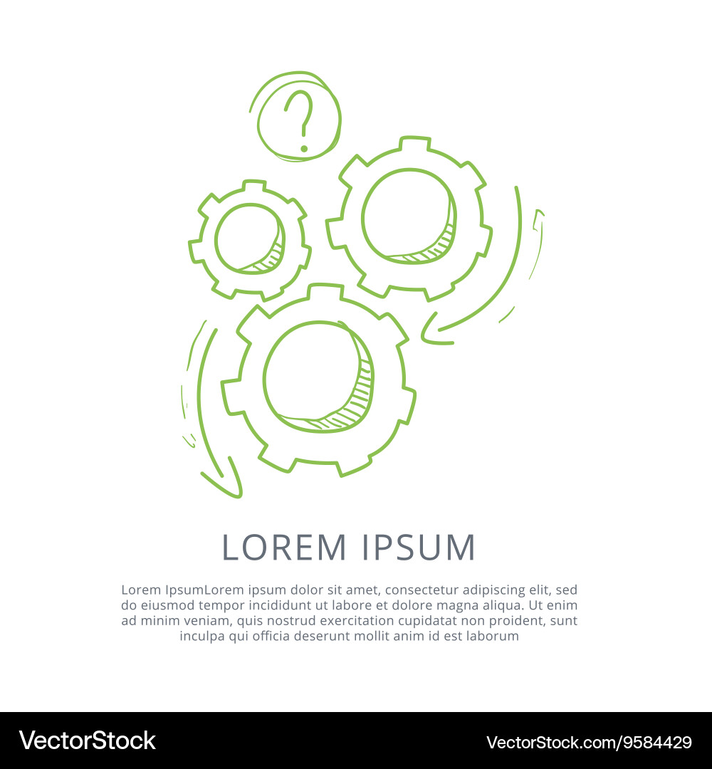 Gears working to process the question symbol vector image