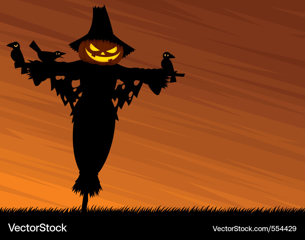 Halloween Scarecrow Background Vector Image