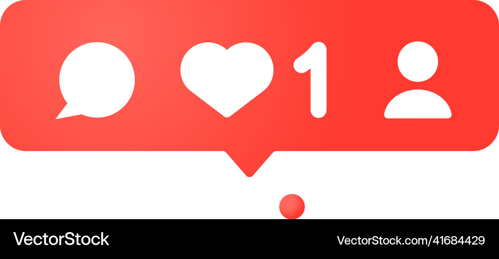 Icon with message notification like Icon with message notification like vector image
