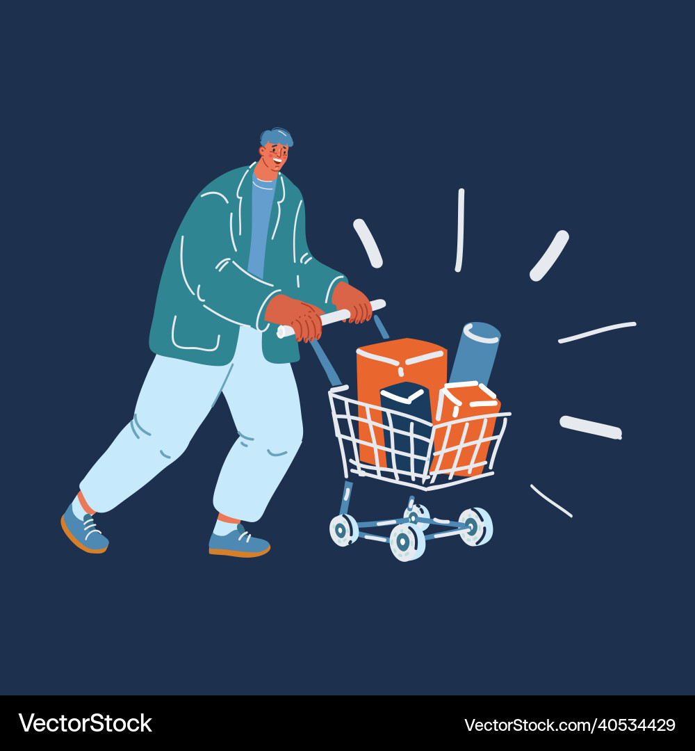 Man running and pushing Man running and pushing vector image