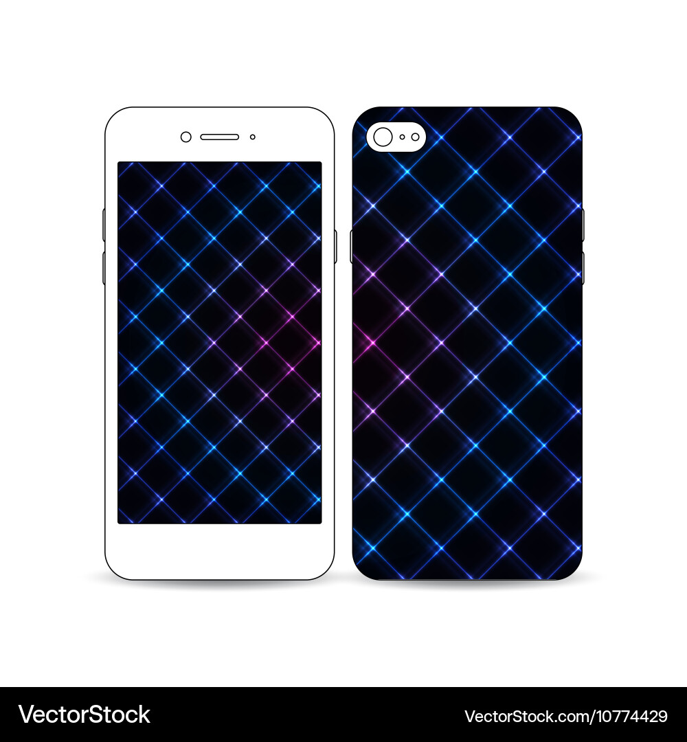 Mobile smartphone with an example of the screen vector image