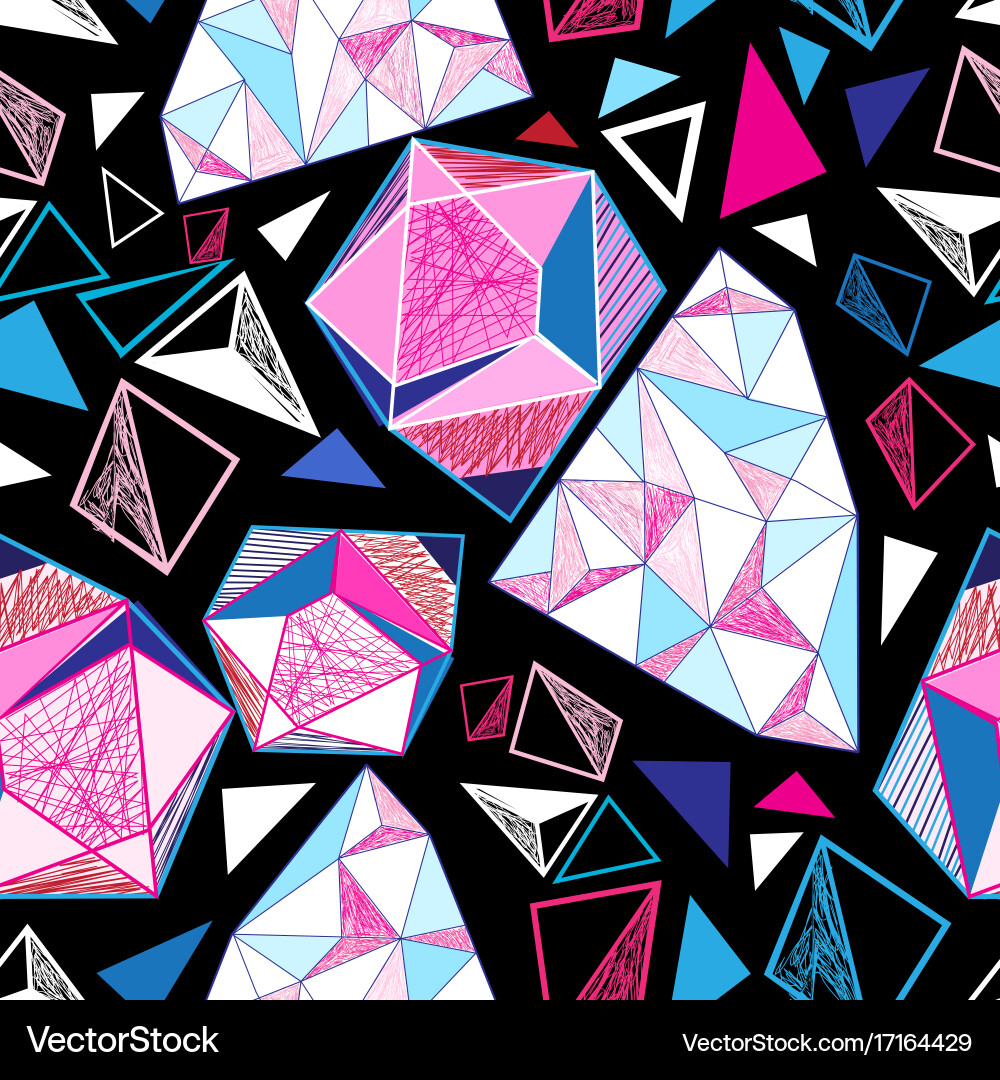 Seamless geometric pattern of triangles vector image