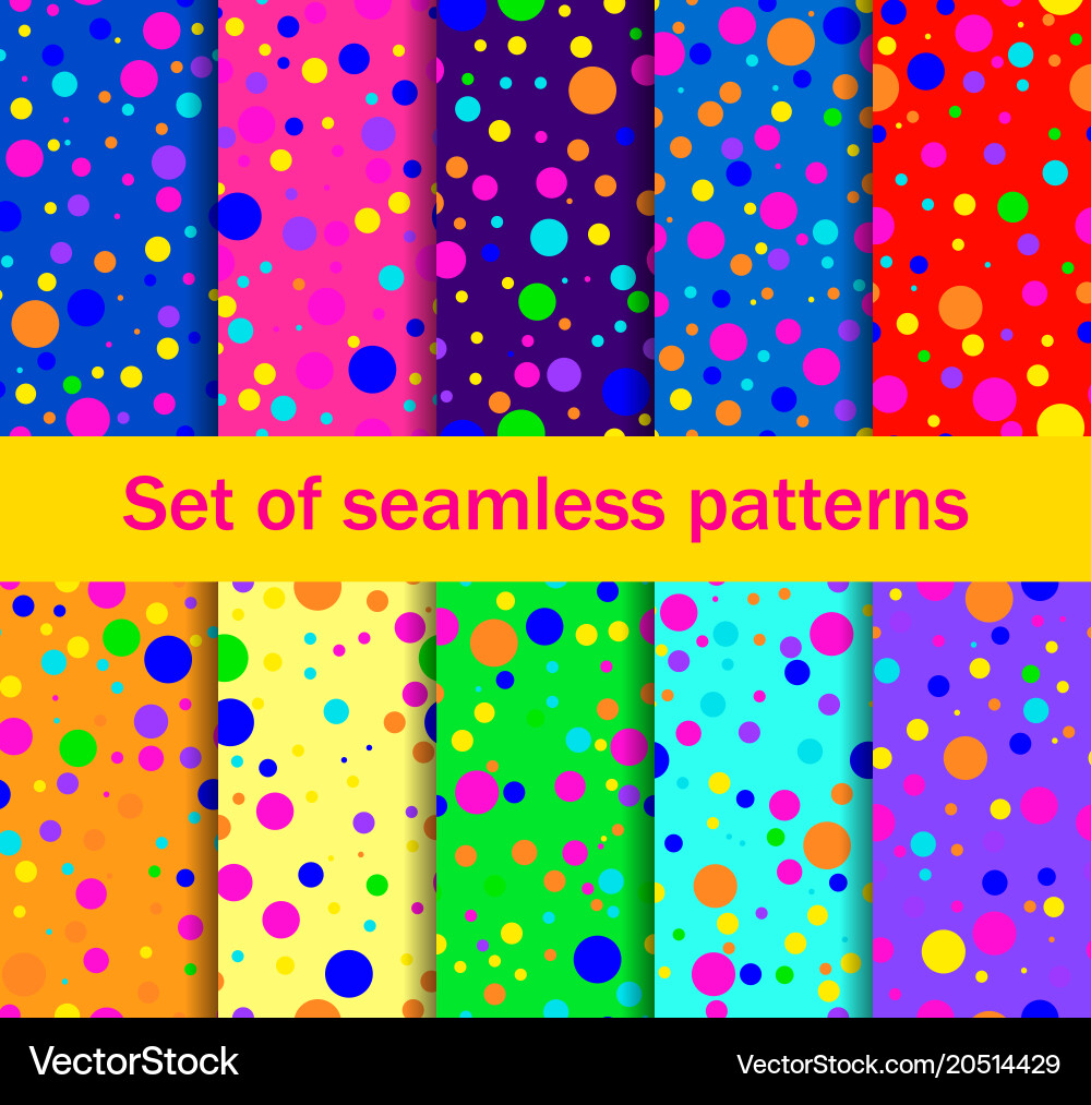 Seamless patterns with colored circle Vector Image
