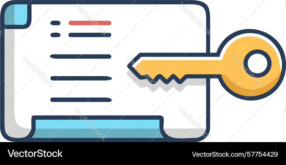 Secure document access encrypted files key vector image