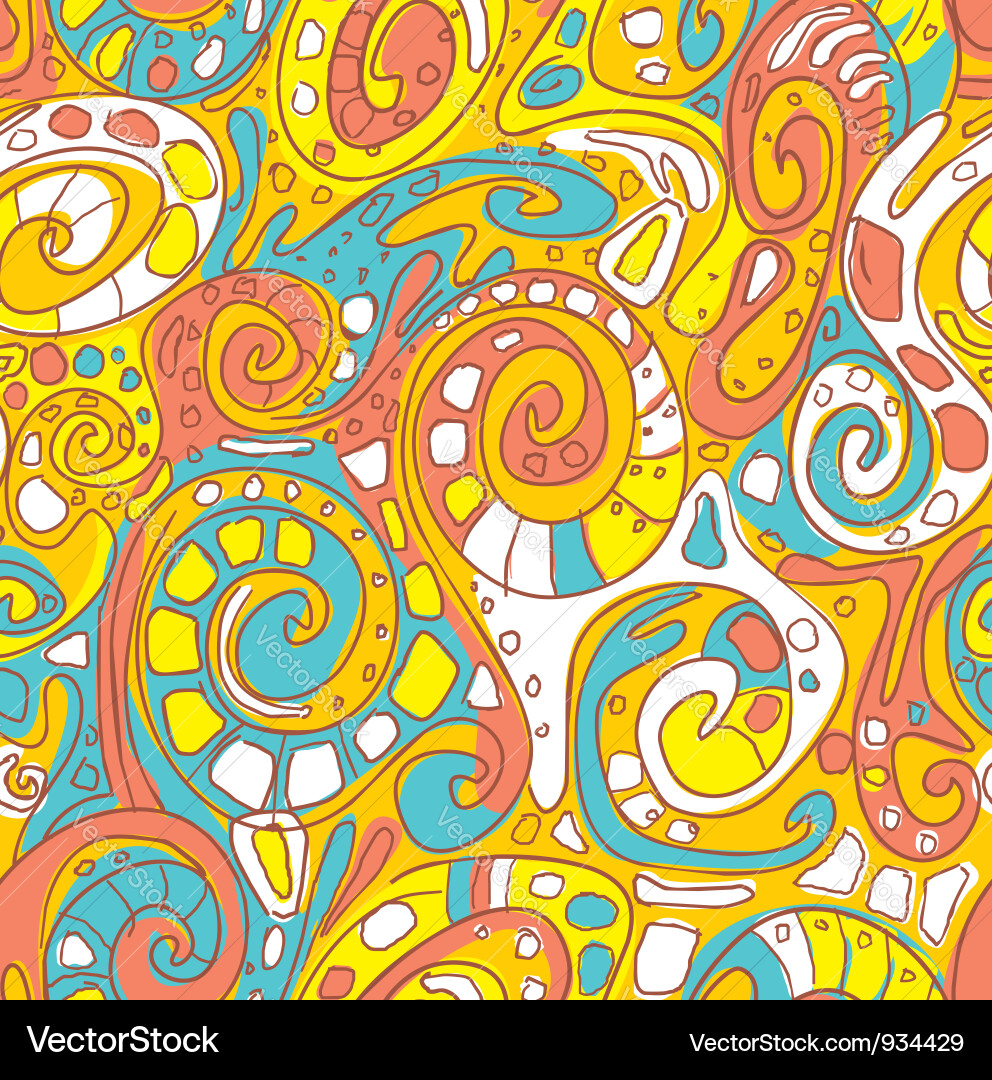 Spiral Doodle Pattern Vector Image