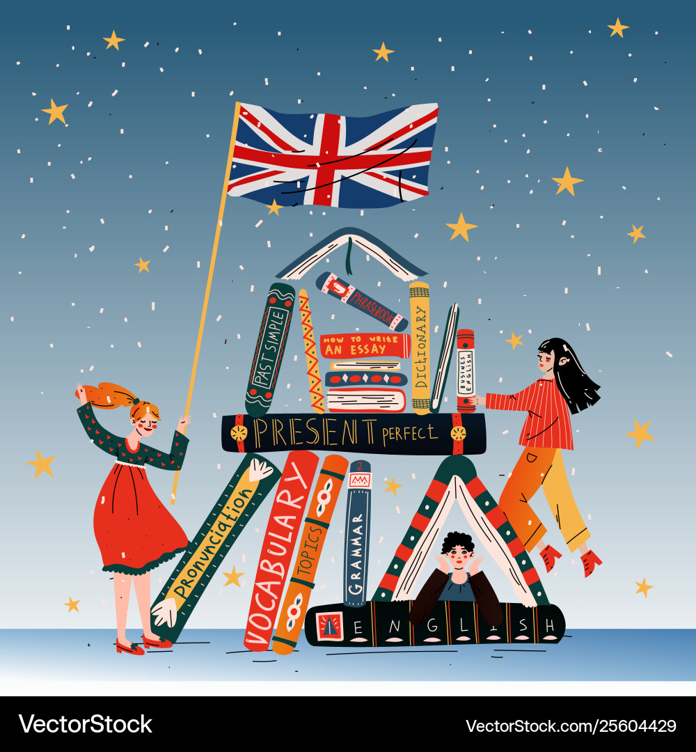 English Book Learning Girls Vector Images (over 650)