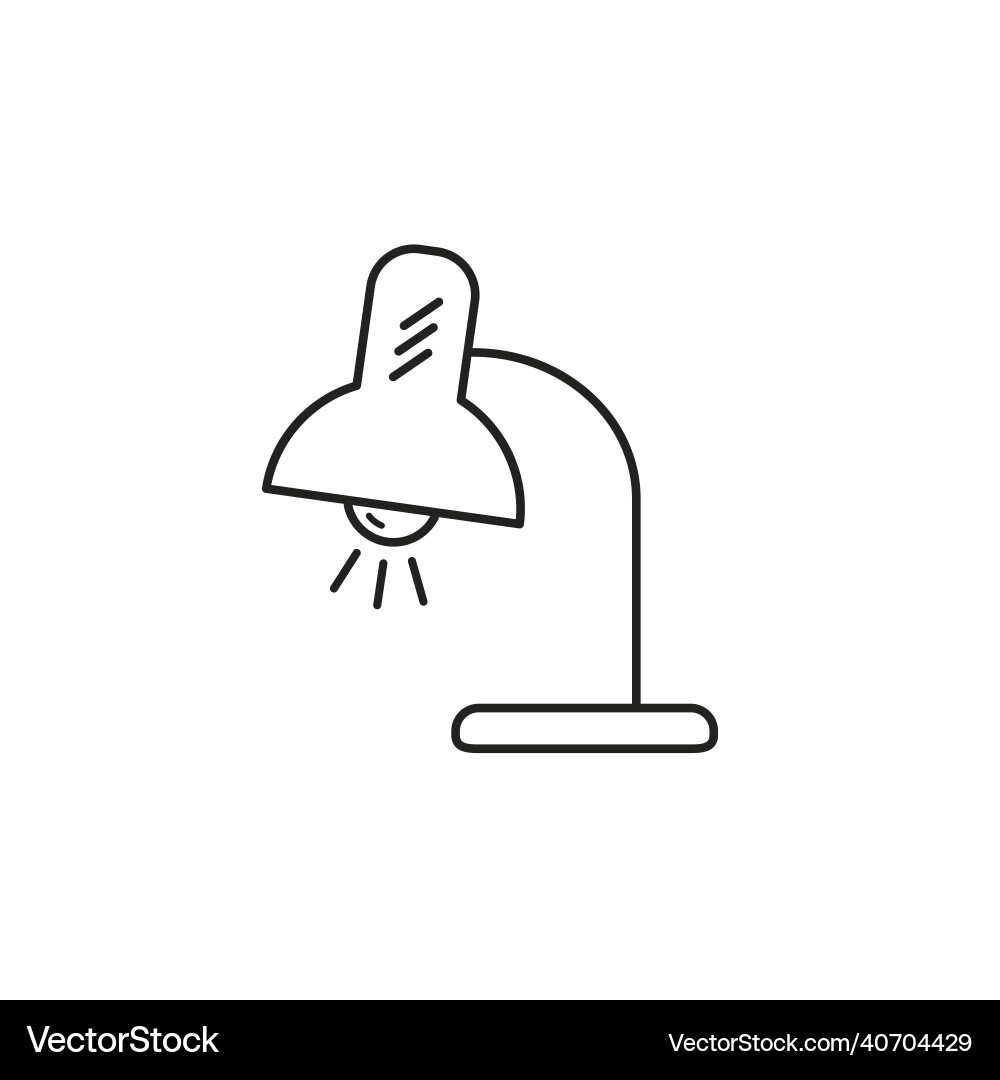 Table lamp icon isolated simple line Table lamp icon isolated simple line Vector Image