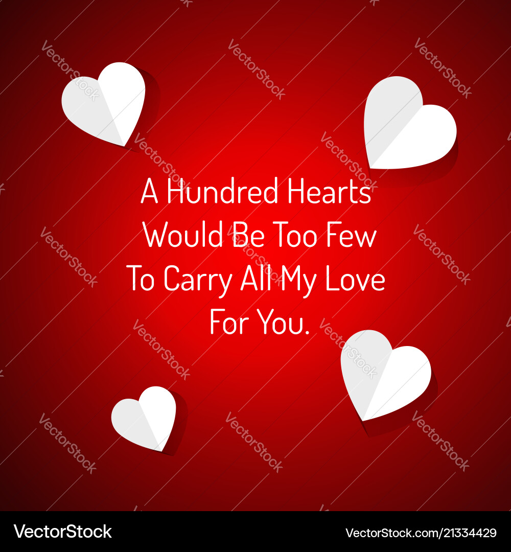 Valentines typographic card with red background Valentines typographic card with red background Vector Image