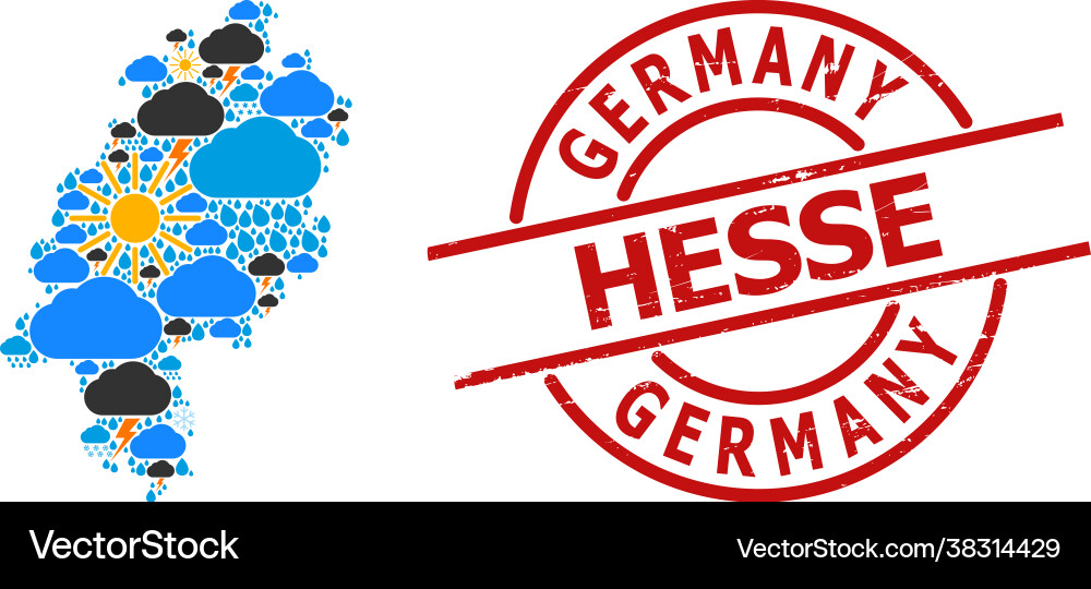 Weather pattern map hesse state and textured Vector Image
