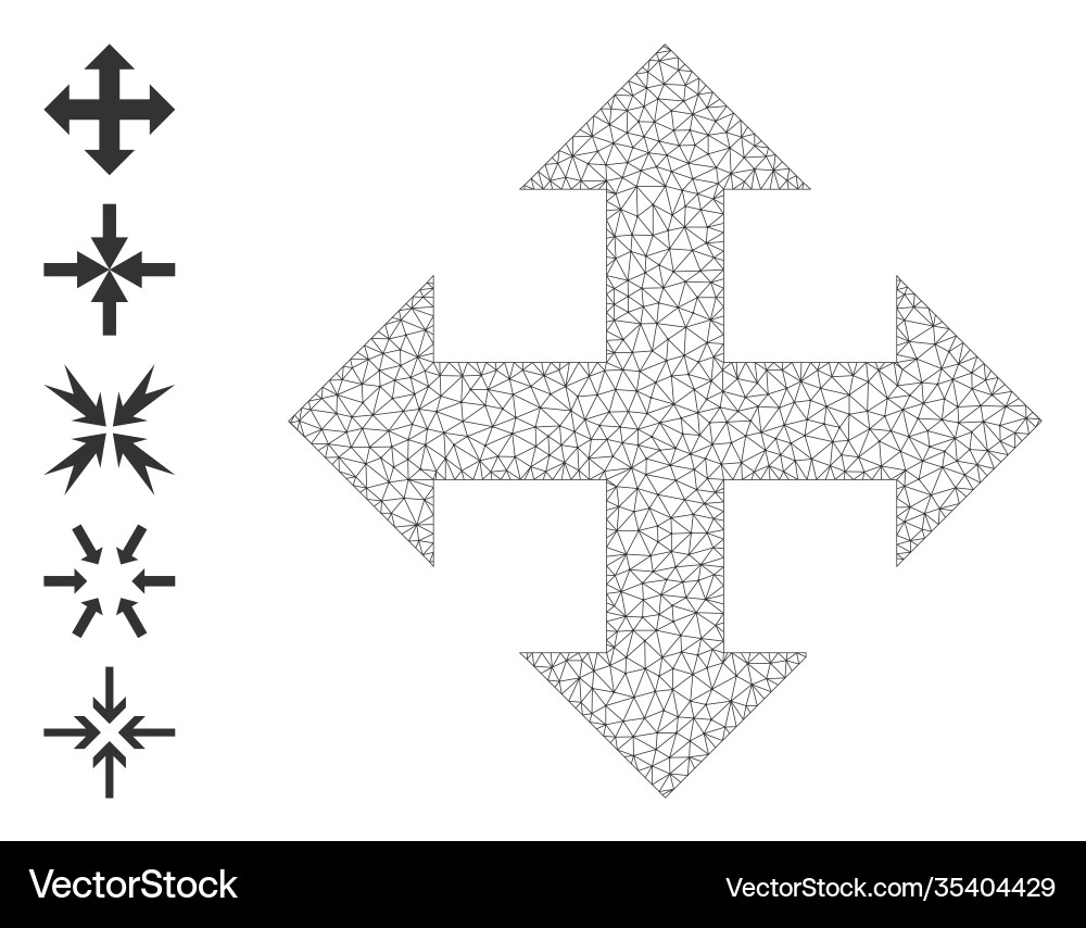 Web net expand arrows icon with simple glyphs Web net expand arrows icon with simple glyphs vector image