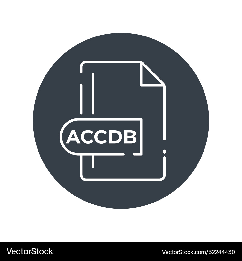 Accdb file format icon extension filled vector image