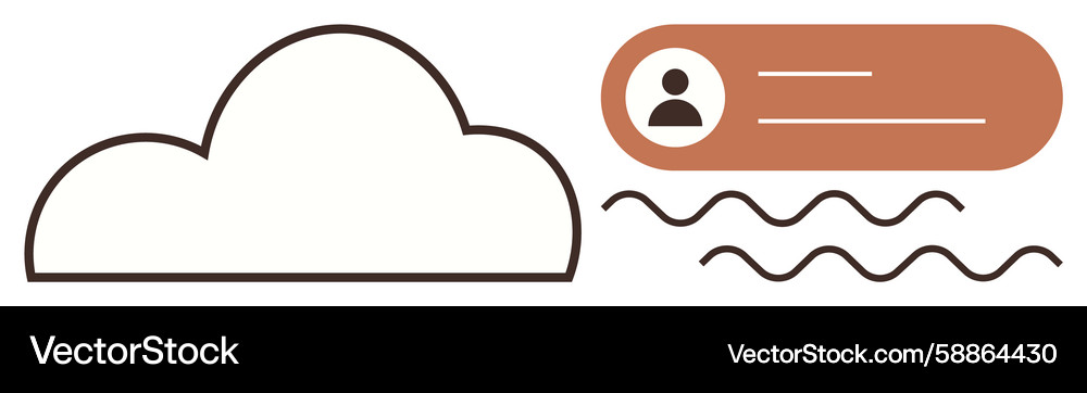 Cloud storage concept with user profile and data Cloud storage concept with user profile and data Vector Image