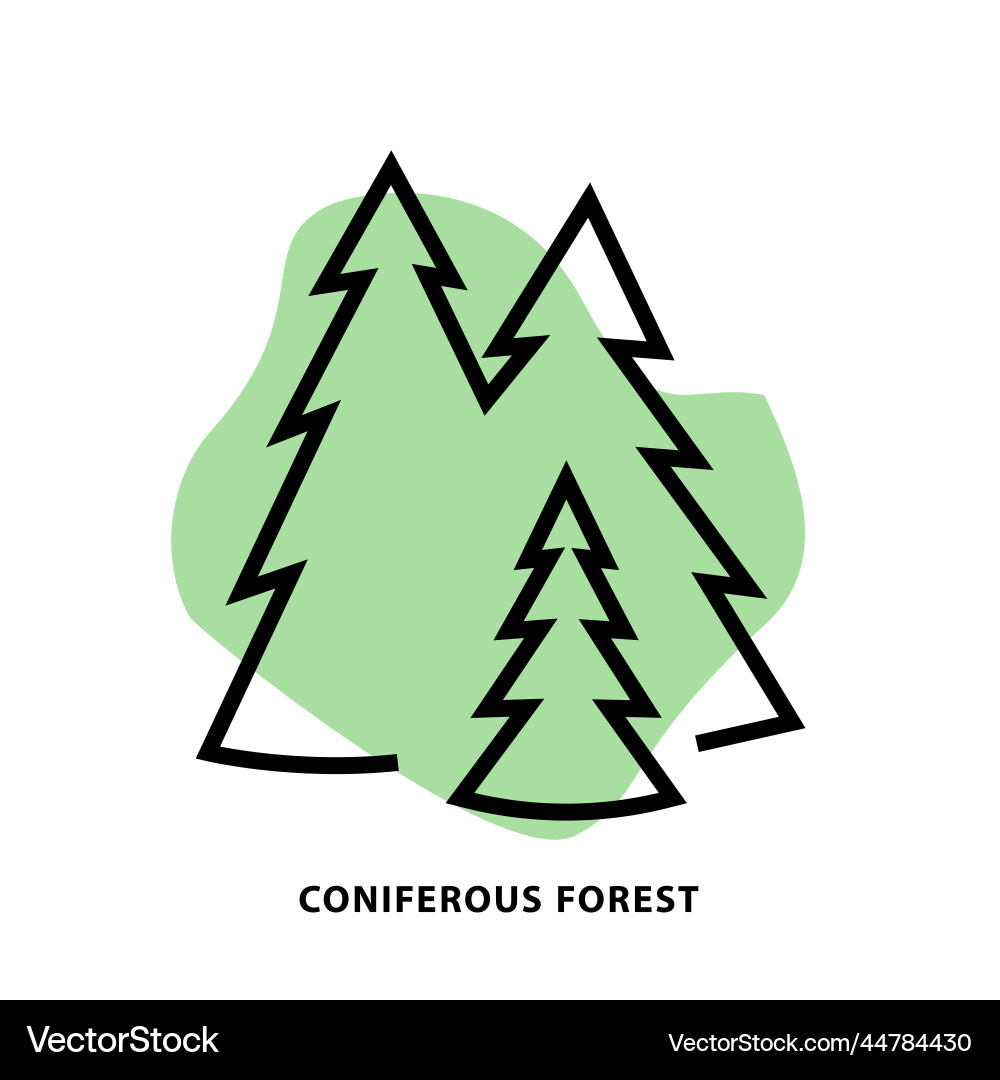 Coniferous forest tree line icon linear style Coniferous forest tree line icon linear style vector image
