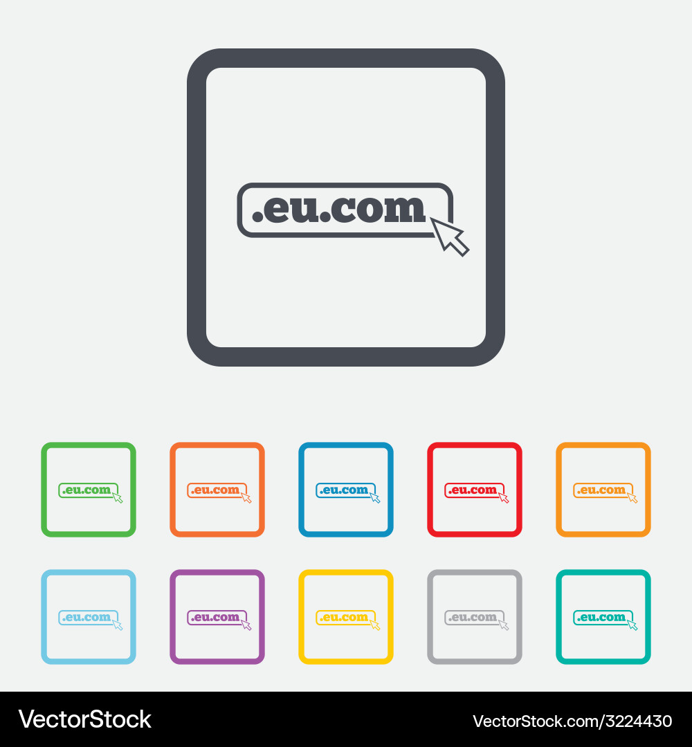 Domain eucom sign icon internet subdomain vector image