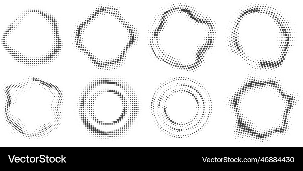 Dotted circle pattern abstract halftone round Dotted circle pattern abstract halftone round vector image