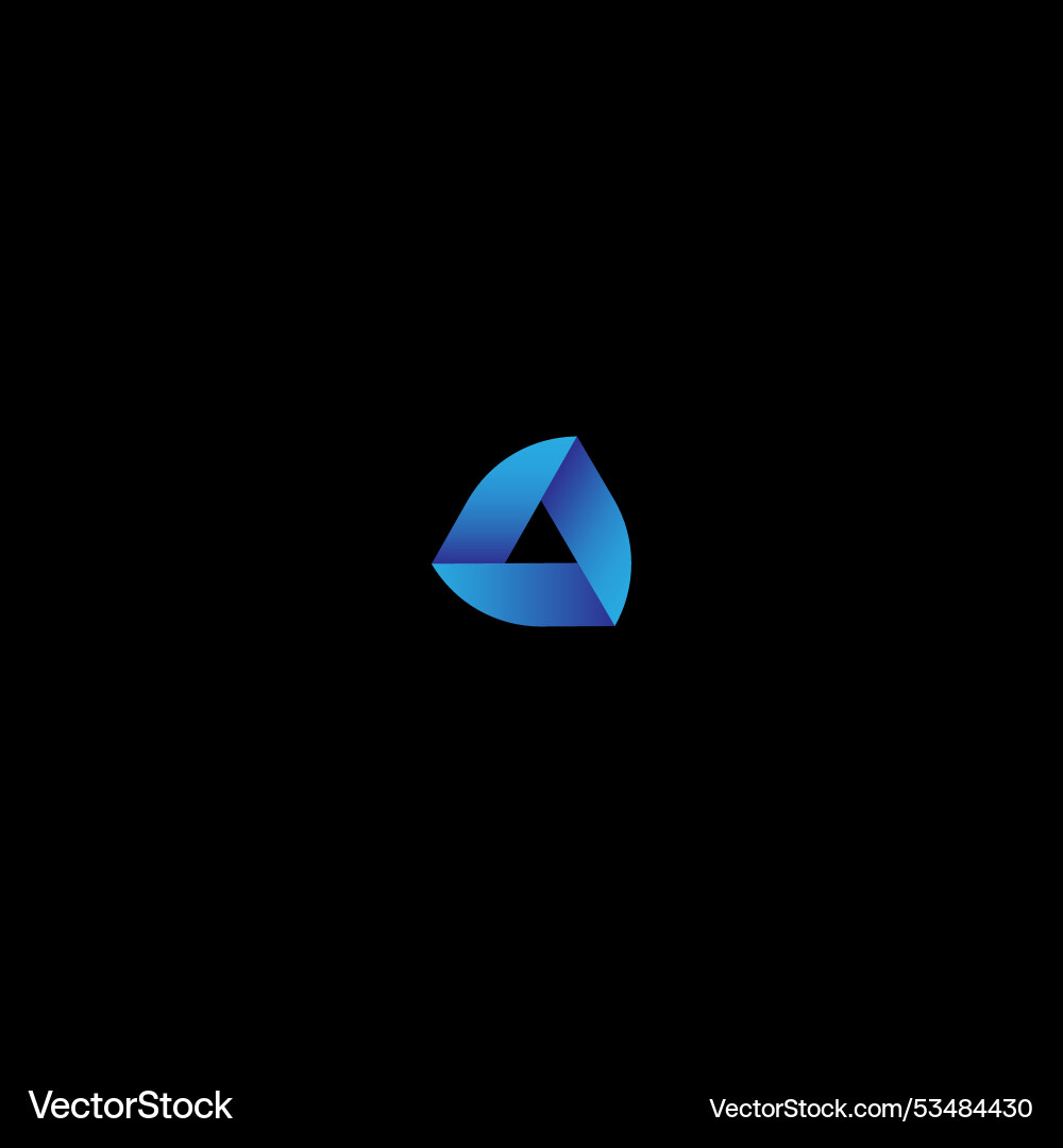 Dynamic triangular logo with rounded edges Dynamic triangular logo with rounded edges vector image