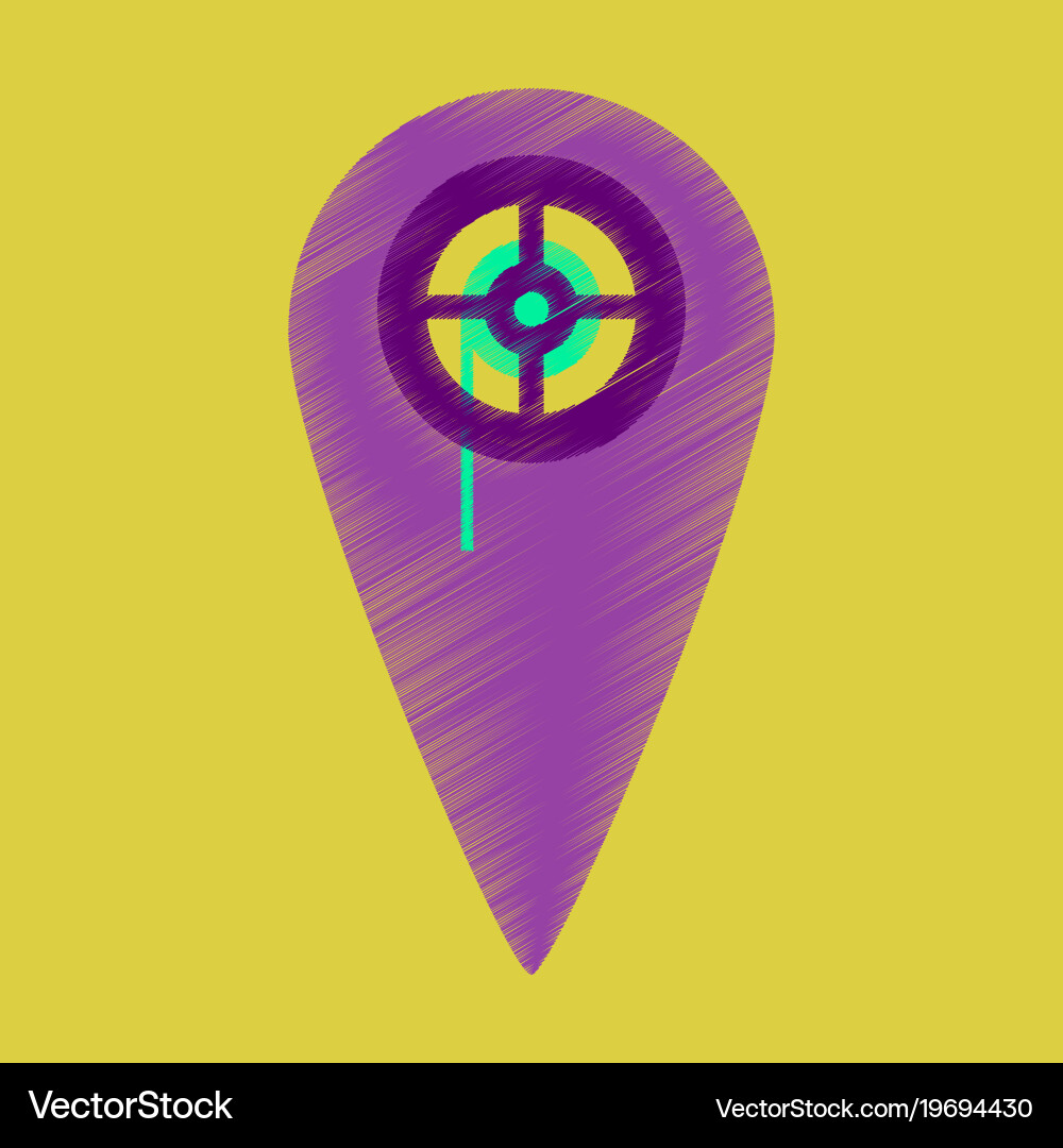 Flat icon in shading style pointer cinema vector image