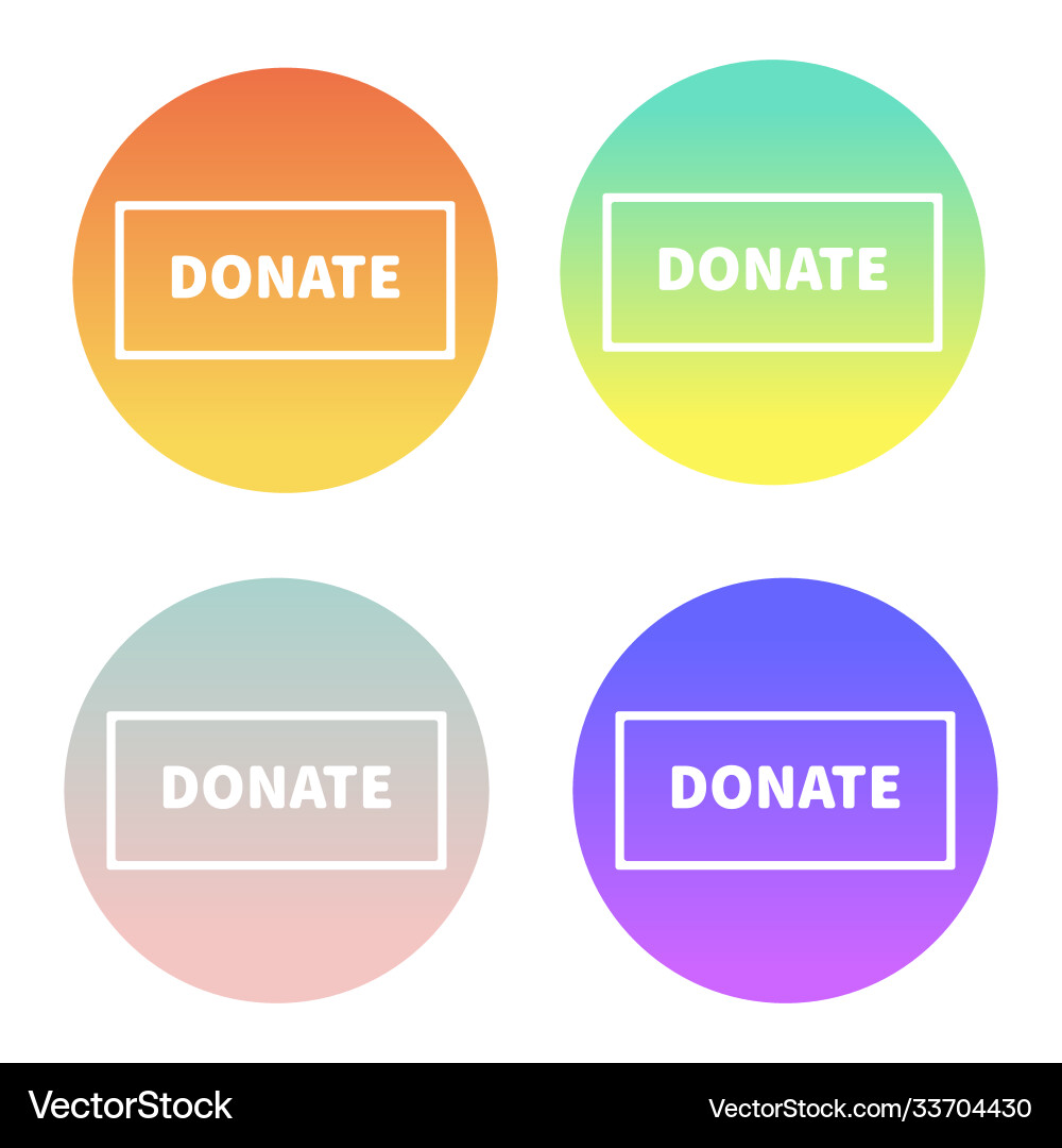 Gradient donate concept button in flat style Gradient donate concept button in flat style Vector Image