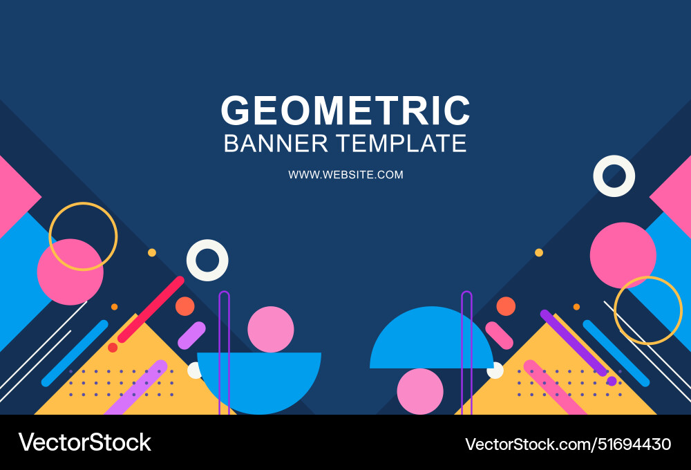 Gradient geometric pattern horizontal banner Vector Image