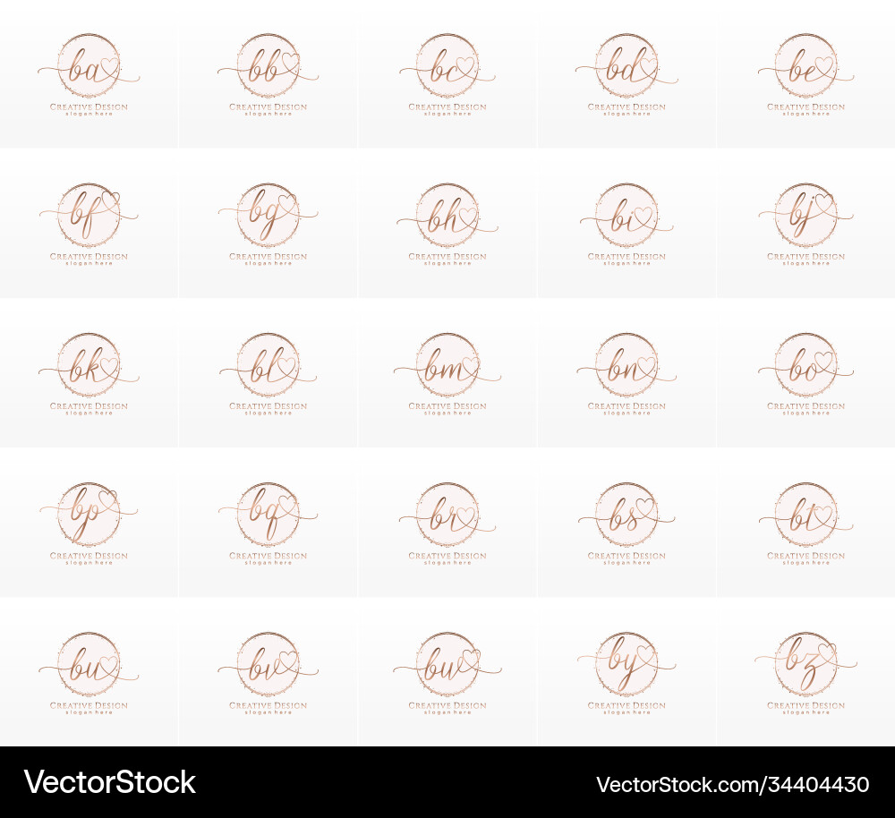 Initial bm handwriting logo with circle template Vector Image