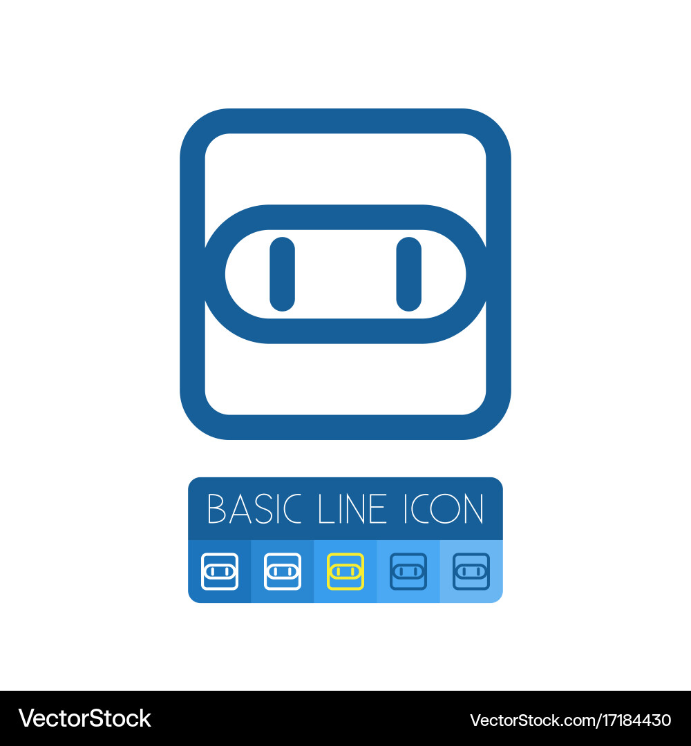 Isolated outlet outline socket element can Vector Image