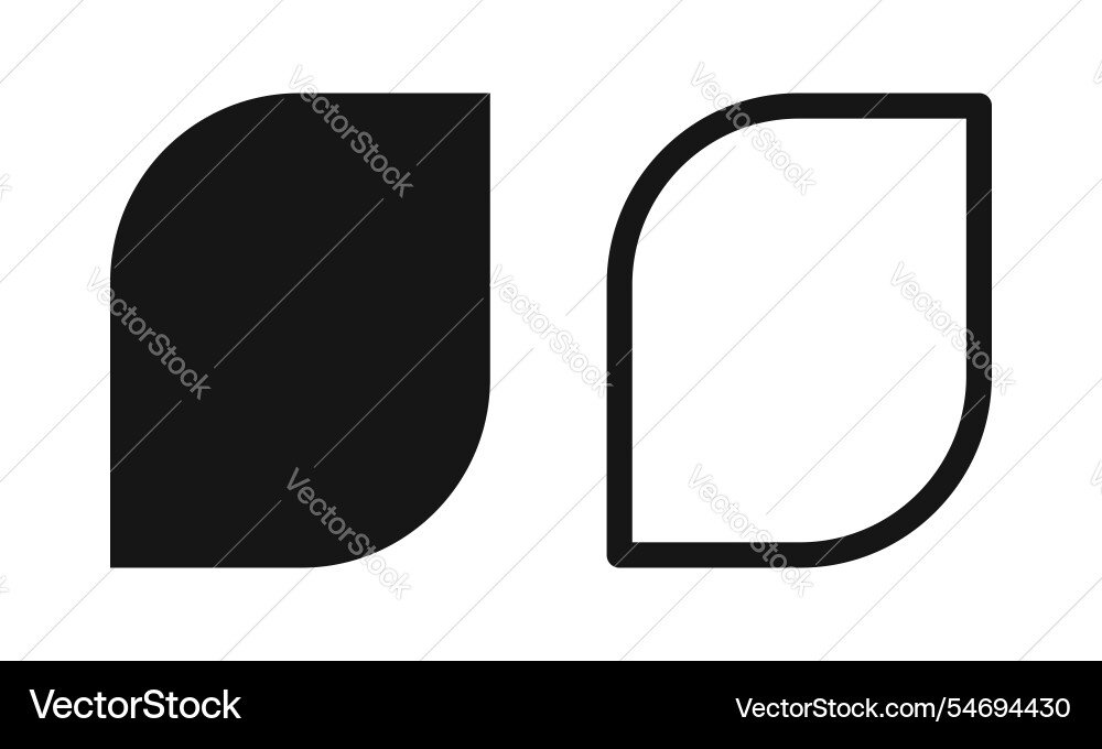 Leaf or petal shape and frame modern template Vector Image