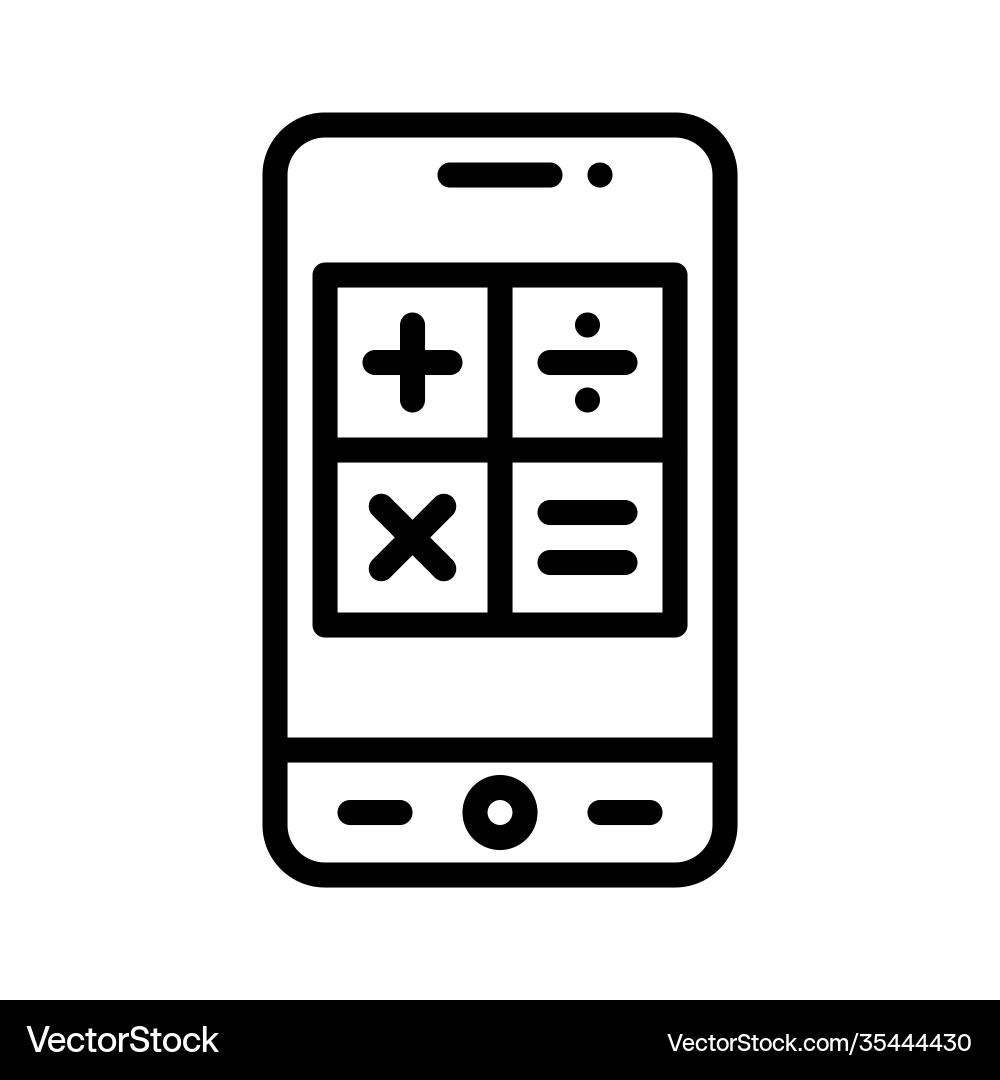 Mathematic icon mobile application Vector Image