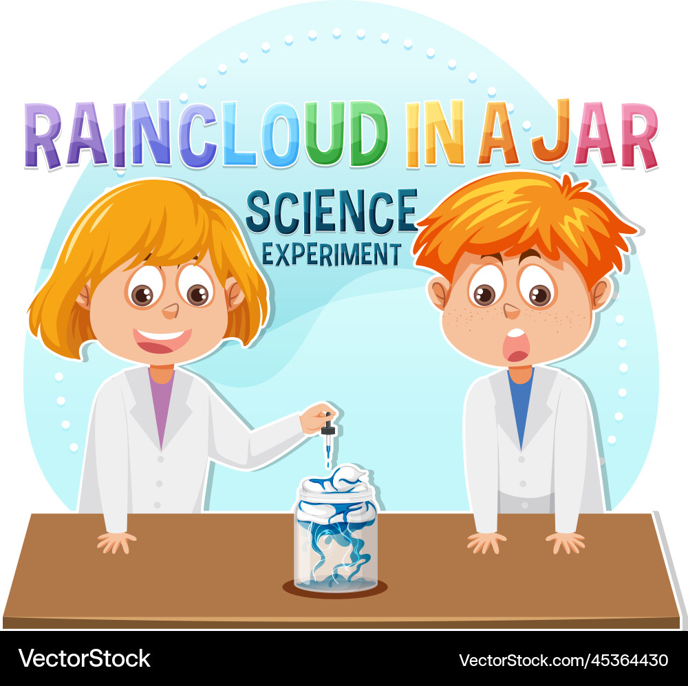 Rain cloud in a jar science experiment Vector Image