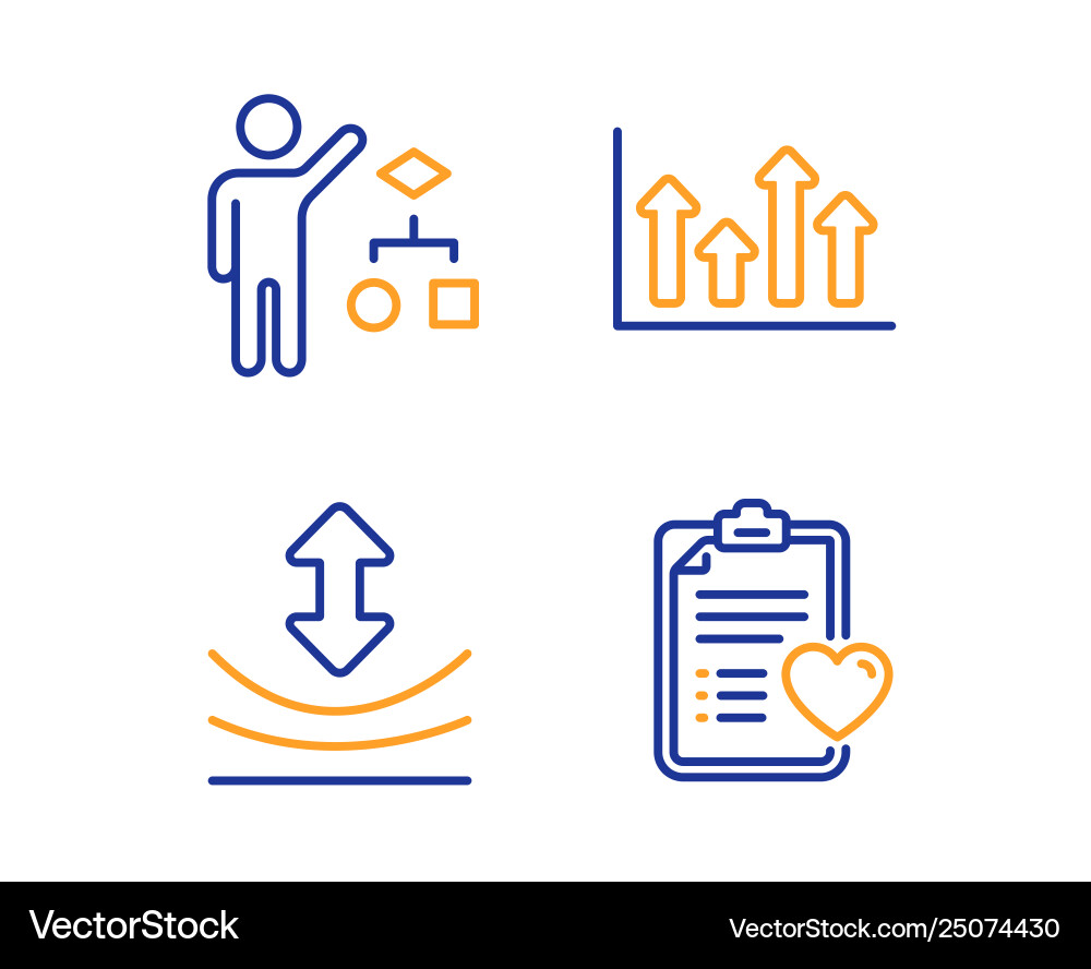 Resilience algorithm and upper arrows icons set Resilience algorithm and upper arrows icons set vector image