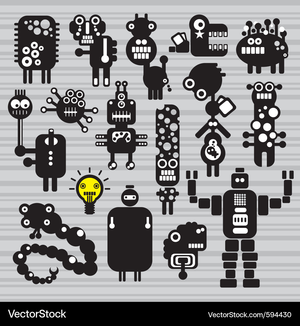 Robot characters vector image