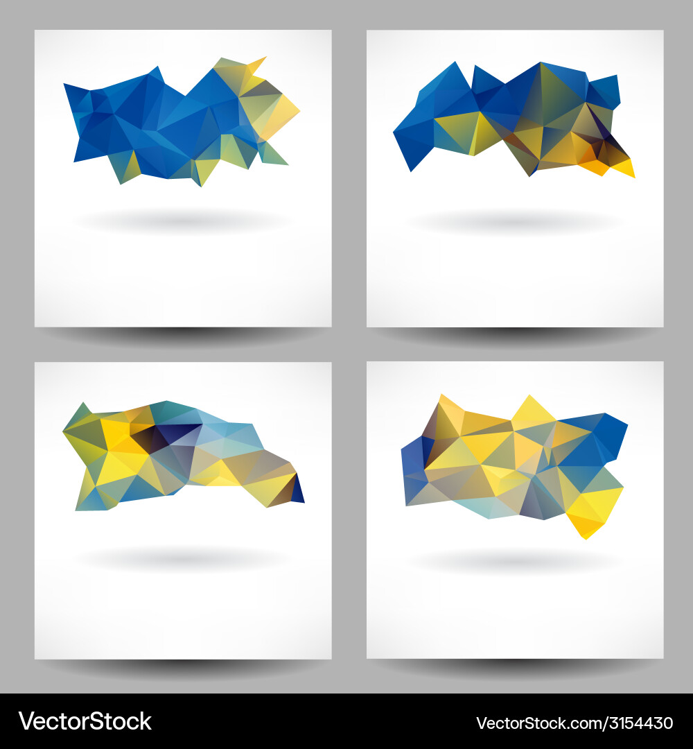 Set of backgrounds with abstract triangles vector image