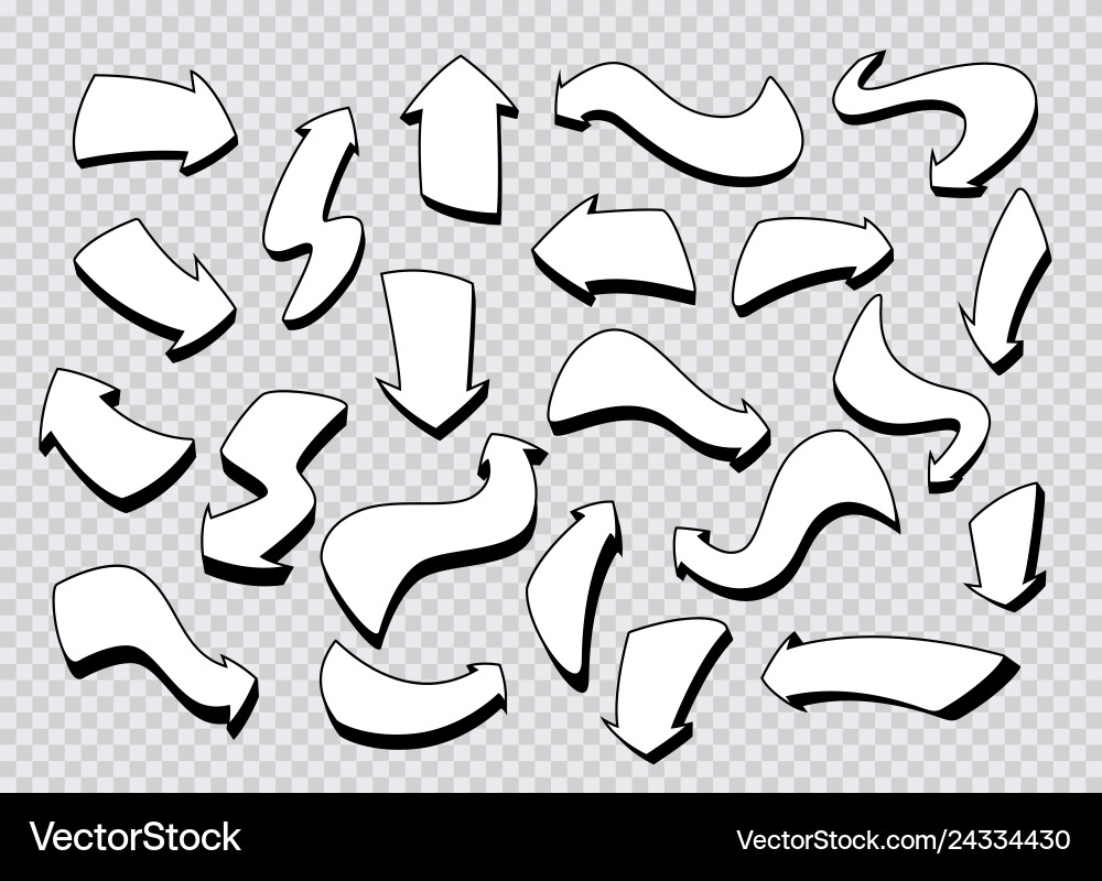 Set of hand-drawn arrows Vector Image