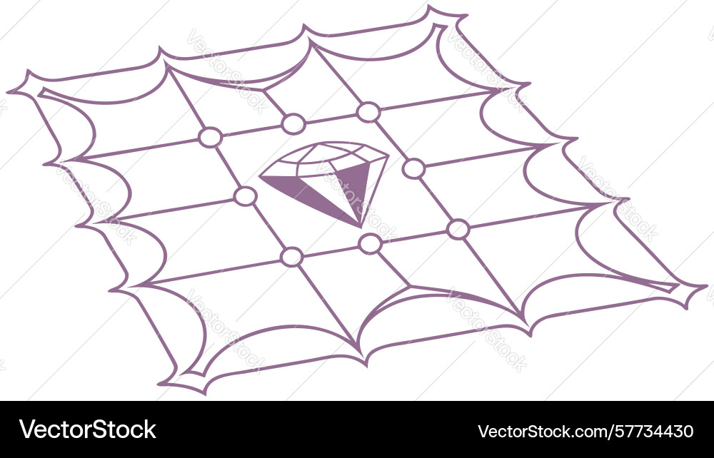 Spider web adorned with a sparkling dew drop vector image