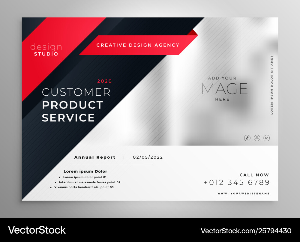 Stylish red modern brochure design template vector image